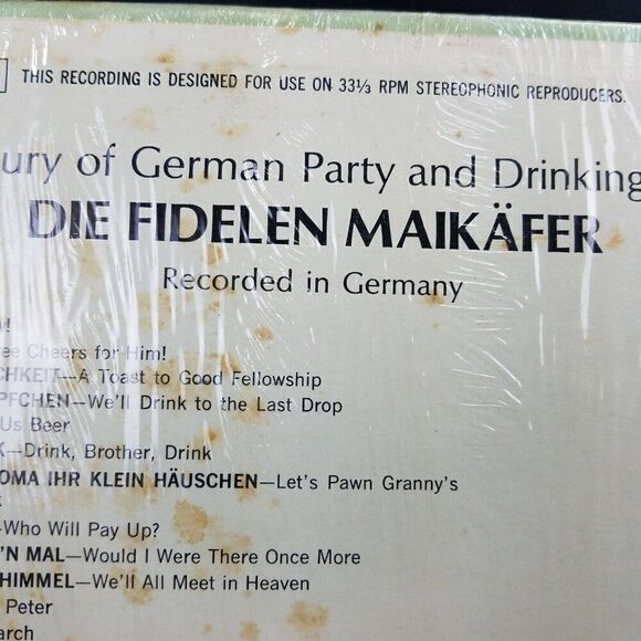 Vintage 1963 Vinyl LP Treasury Of German Party Drinking Songs Epic Record Label - Picture 8 of 9